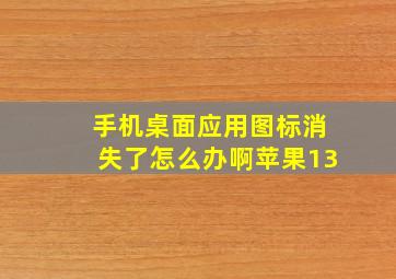 手机桌面应用图标消失了怎么办啊苹果13