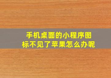 手机桌面的小程序图标不见了苹果怎么办呢