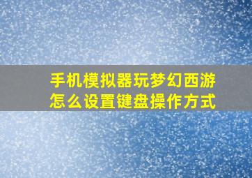 手机模拟器玩梦幻西游怎么设置键盘操作方式