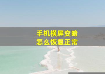 手机横屏变暗怎么恢复正常