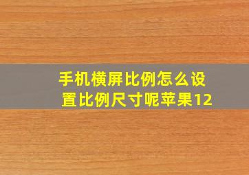 手机横屏比例怎么设置比例尺寸呢苹果12