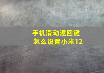 手机滑动返回键怎么设置小米12