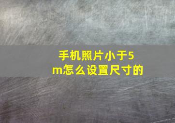 手机照片小于5m怎么设置尺寸的