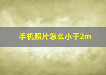 手机照片怎么小于2m