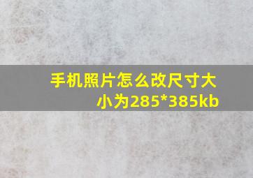 手机照片怎么改尺寸大小为285*385kb