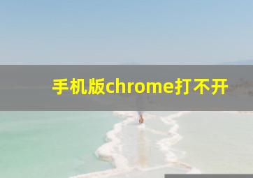 手机版chrome打不开