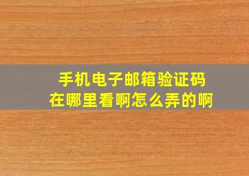 手机电子邮箱验证码在哪里看啊怎么弄的啊