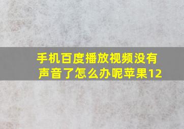 手机百度播放视频没有声音了怎么办呢苹果12