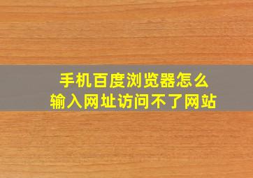 手机百度浏览器怎么输入网址访问不了网站