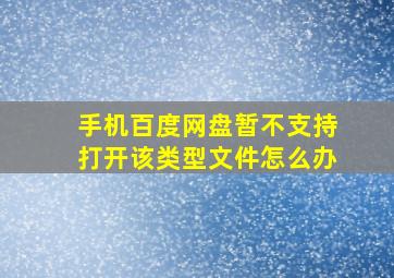 手机百度网盘暂不支持打开该类型文件怎么办