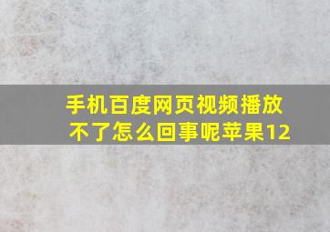 手机百度网页视频播放不了怎么回事呢苹果12