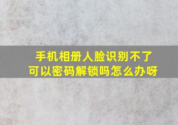 手机相册人脸识别不了可以密码解锁吗怎么办呀