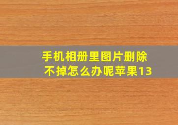 手机相册里图片删除不掉怎么办呢苹果13