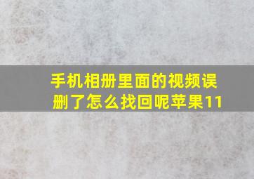 手机相册里面的视频误删了怎么找回呢苹果11