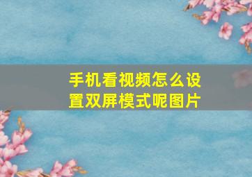 手机看视频怎么设置双屏模式呢图片