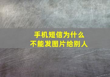 手机短信为什么不能发图片给别人