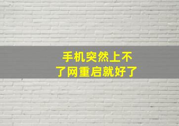 手机突然上不了网重启就好了