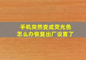 手机突然变成荧光色怎么办恢复出厂设置了