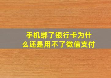 手机绑了银行卡为什么还是用不了微信支付