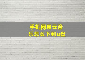 手机网易云音乐怎么下到u盘