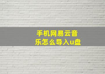 手机网易云音乐怎么导入u盘