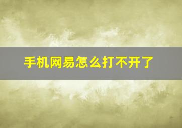 手机网易怎么打不开了