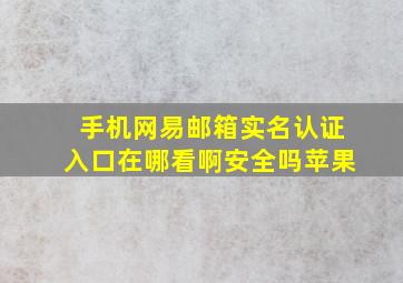 手机网易邮箱实名认证入口在哪看啊安全吗苹果