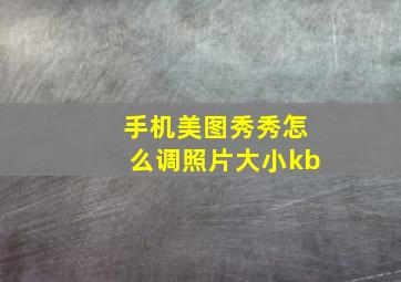 手机美图秀秀怎么调照片大小kb