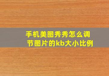 手机美图秀秀怎么调节图片的kb大小比例