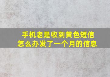 手机老是收到黄色短信怎么办发了一个月的信息