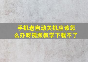 手机老自动关机应该怎么办呀视频教学下载不了