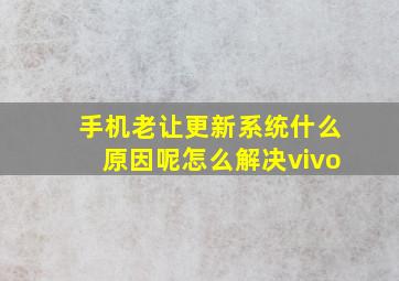 手机老让更新系统什么原因呢怎么解决vivo