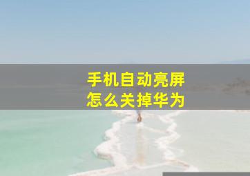 手机自动亮屏怎么关掉华为