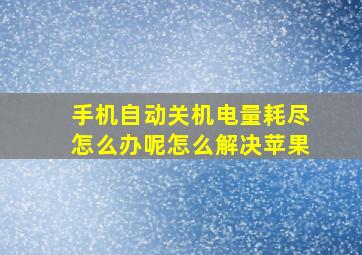 手机自动关机电量耗尽怎么办呢怎么解决苹果