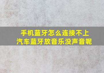 手机蓝牙怎么连接不上汽车蓝牙放音乐没声音呢