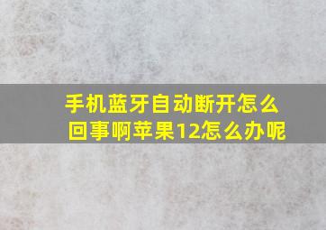 手机蓝牙自动断开怎么回事啊苹果12怎么办呢