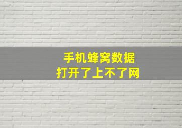 手机蜂窝数据打开了上不了网