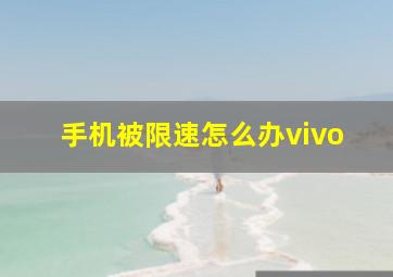 手机被限速怎么办vivo