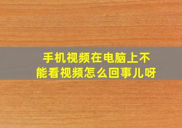 手机视频在电脑上不能看视频怎么回事儿呀