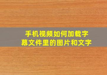 手机视频如何加载字幕文件里的图片和文字