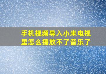 手机视频导入小米电视里怎么播放不了音乐了