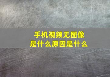 手机视频无图像是什么原因是什么