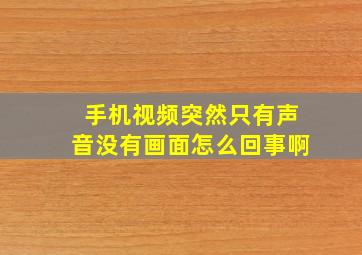 手机视频突然只有声音没有画面怎么回事啊