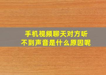 手机视频聊天对方听不到声音是什么原因呢