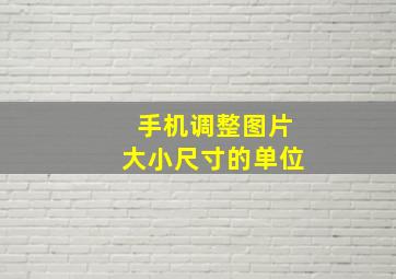 手机调整图片大小尺寸的单位