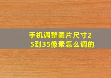 手机调整图片尺寸25到35像素怎么调的