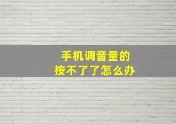 手机调音量的按不了了怎么办