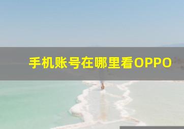 手机账号在哪里看OPPO