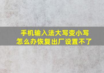 手机输入法大写变小写怎么办恢复出厂设置不了