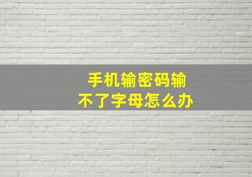 手机输密码输不了字母怎么办